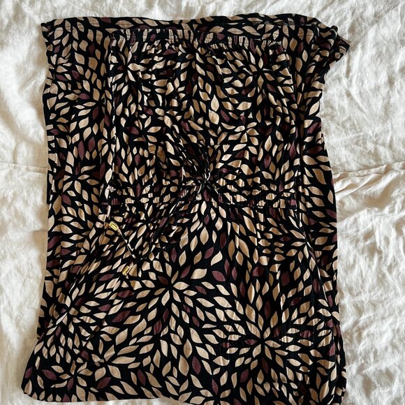 Lascana Bandeau Maxi Dress brown floral print  size 2 - Picture 4 of 6